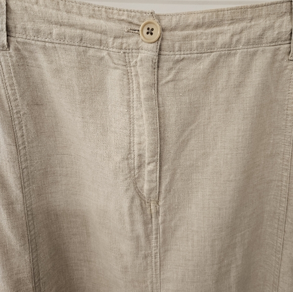 NWOT - Talbots Linen Oatmeal Midi Skirt - Size 12 - Picture 3 of 8